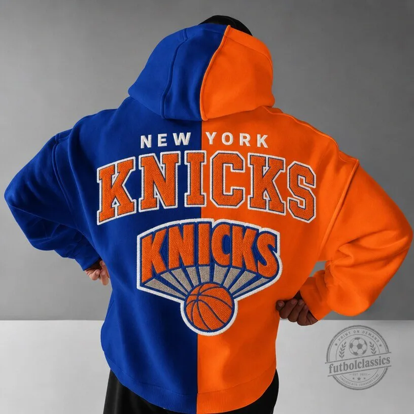 New York Knicks Split Color Block Graphic Hoodie