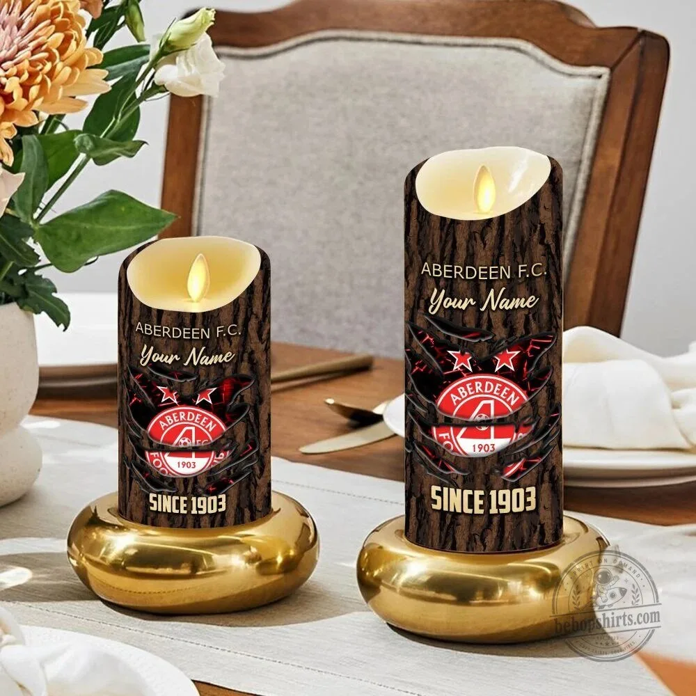 Aberdeen Football Club Personalized LED Candle with Custom Name and Established Year 47 Aberdeen Football Club Personalized LED Candle with Custom Name and Established Year