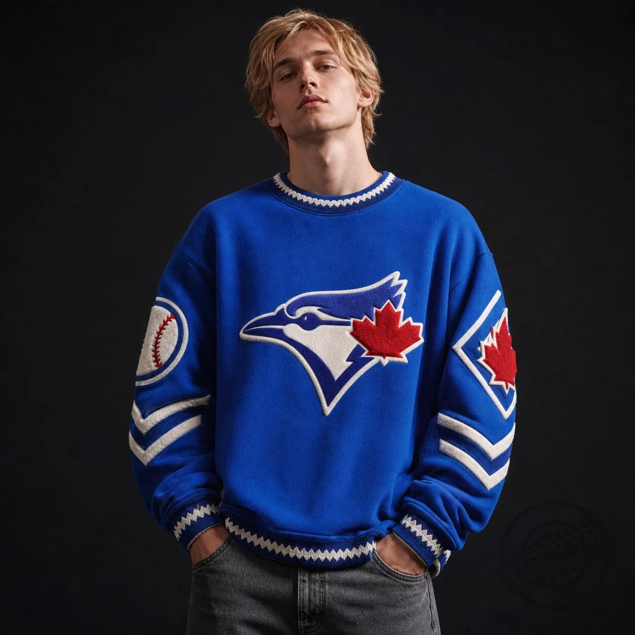Toronto Blue Jays Embroidered Royal Blue Crewneck Sweatshirt