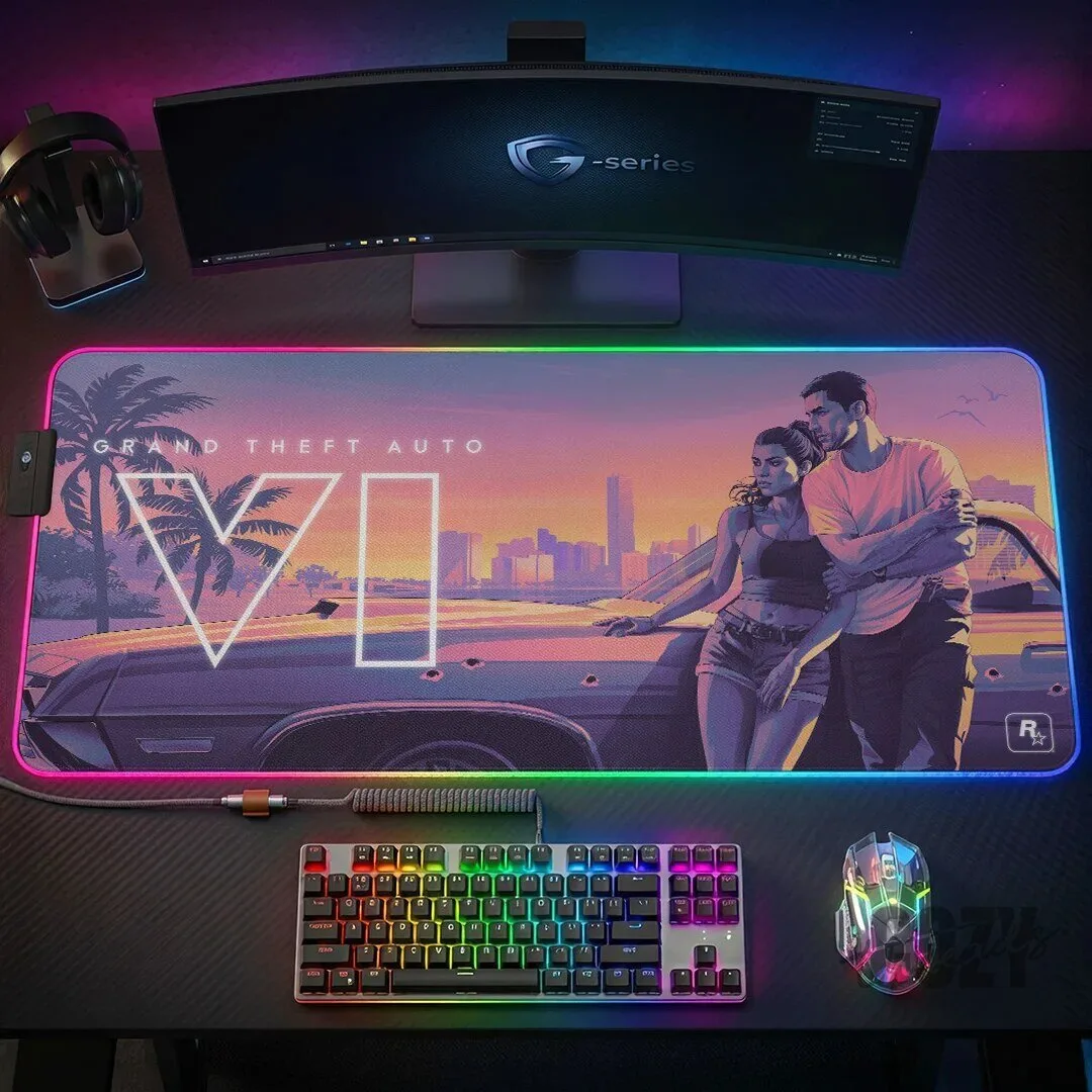 Grand Theft Auto VI Gaming Mouse Pad with LED Lights