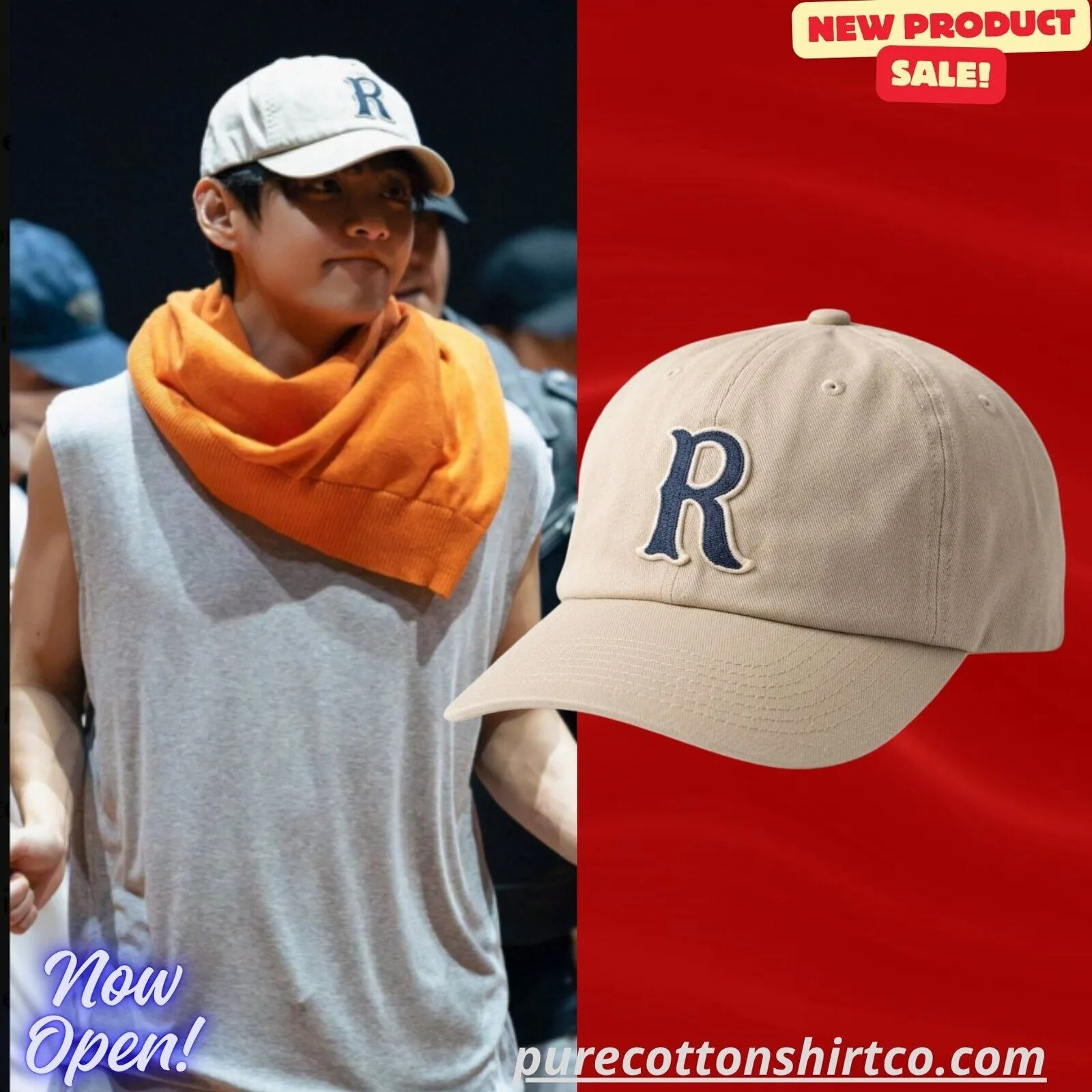 BTS V Heritage 'R' Applique Ball Cap