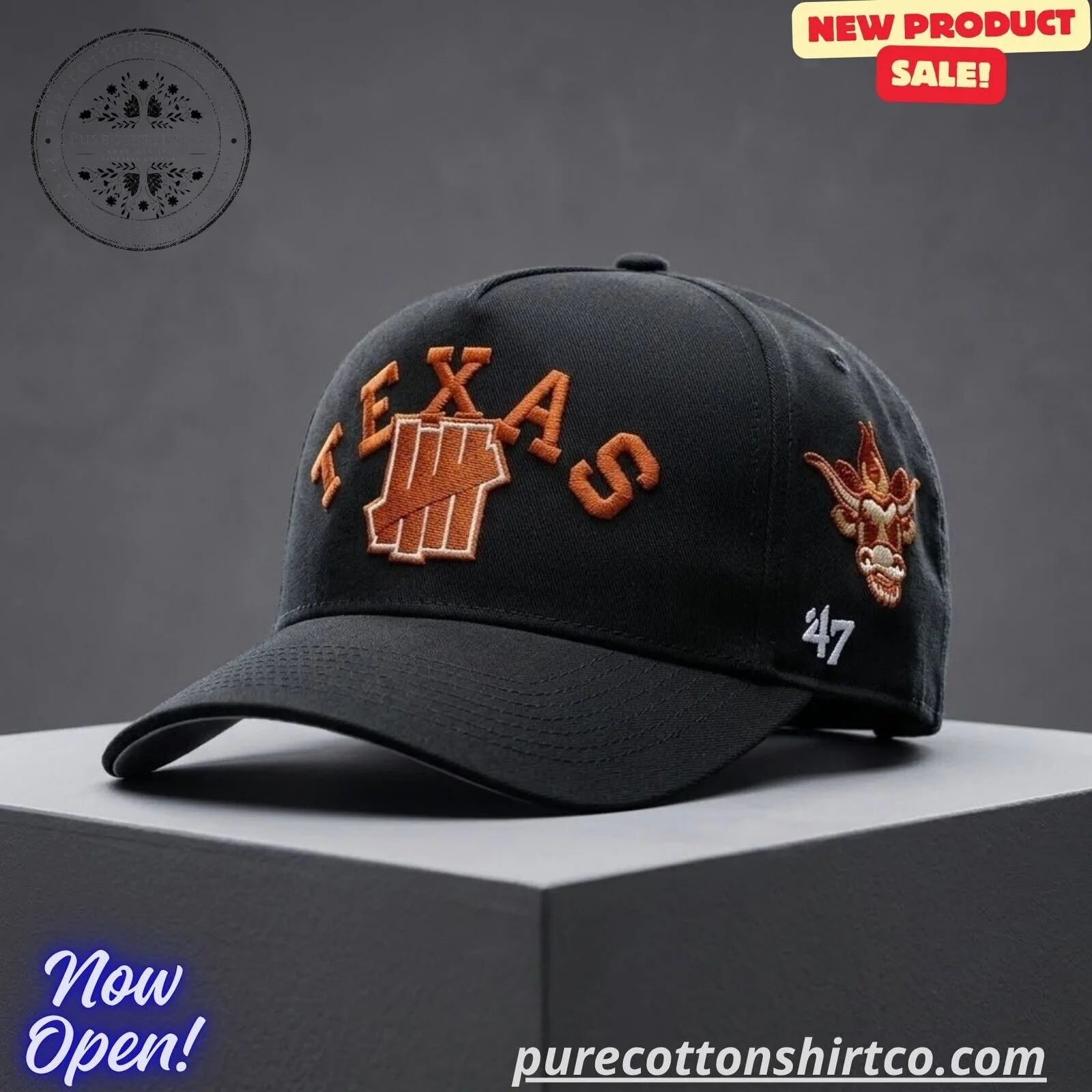 Texas Longhorns Undefeated Black Adjustable Baseball Cap – Vintage Fan Hat