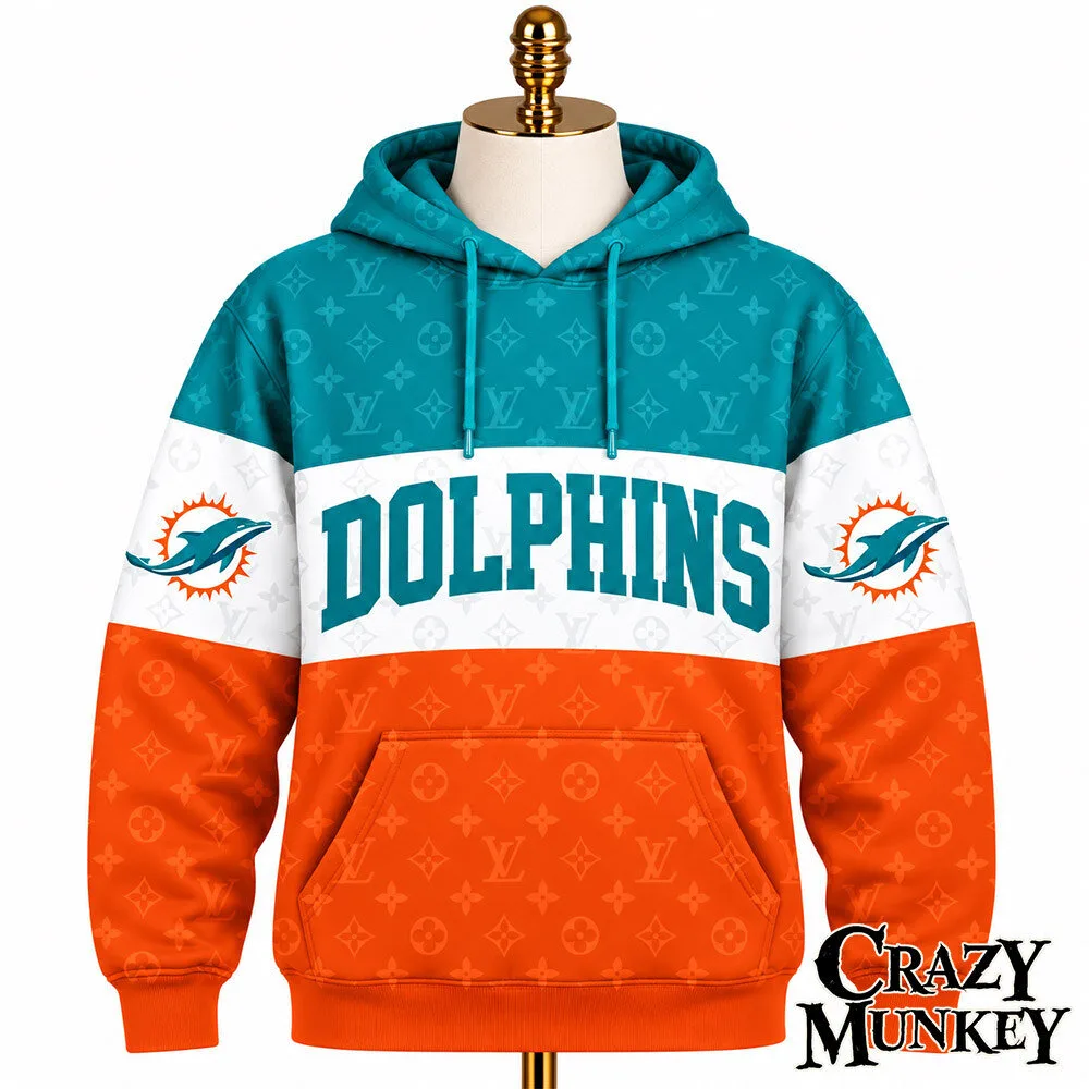 Miami Dolphins LV Luxury Monogram Concept Fan Hoodie | Apparel 3 Miami Dolphins LV Luxury Monogram Concept Fan Hoodie | Apparel