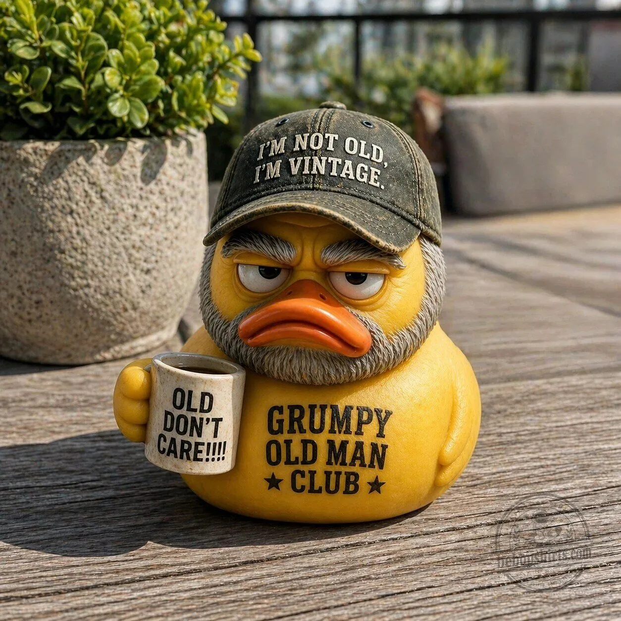 Grumpy Old Man Club Rubber Duck with Hat and Coffee Mug 5 Grumpy Old Man Club Rubber Duck with Hat and Coffee Mug