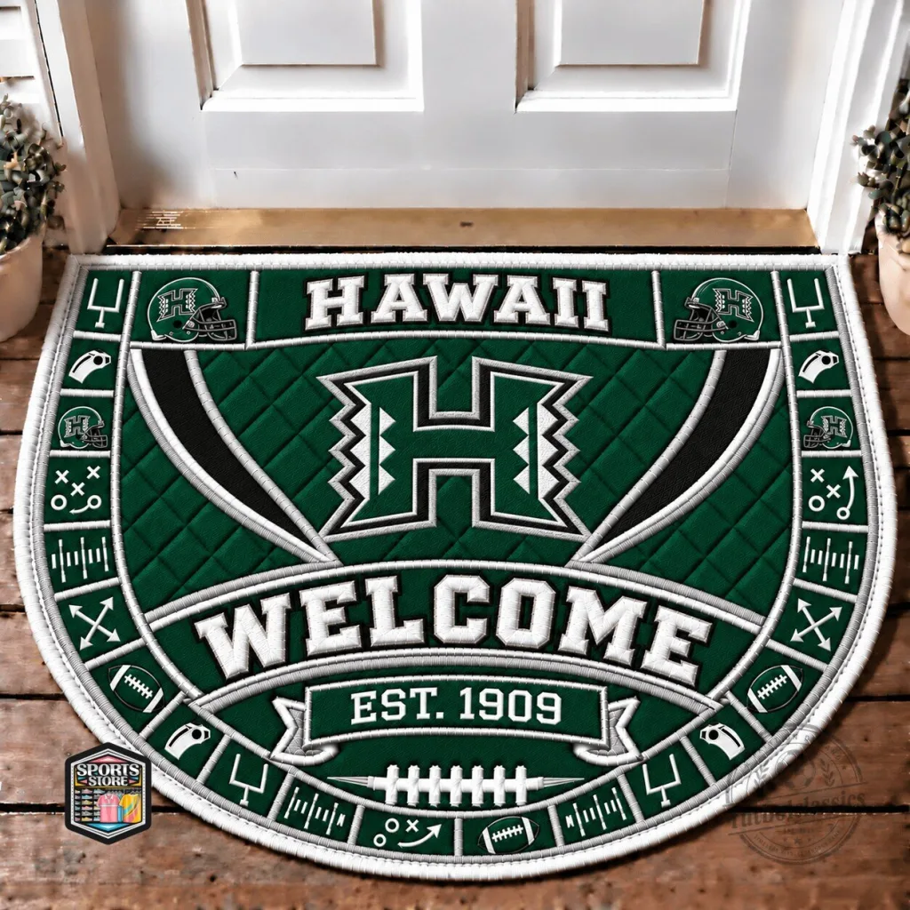 Hawaii Rainbow Warriors Football Team Welcome Home Doormat Hawaii Rainbow Warriors Football Team Welcome Home Doormat