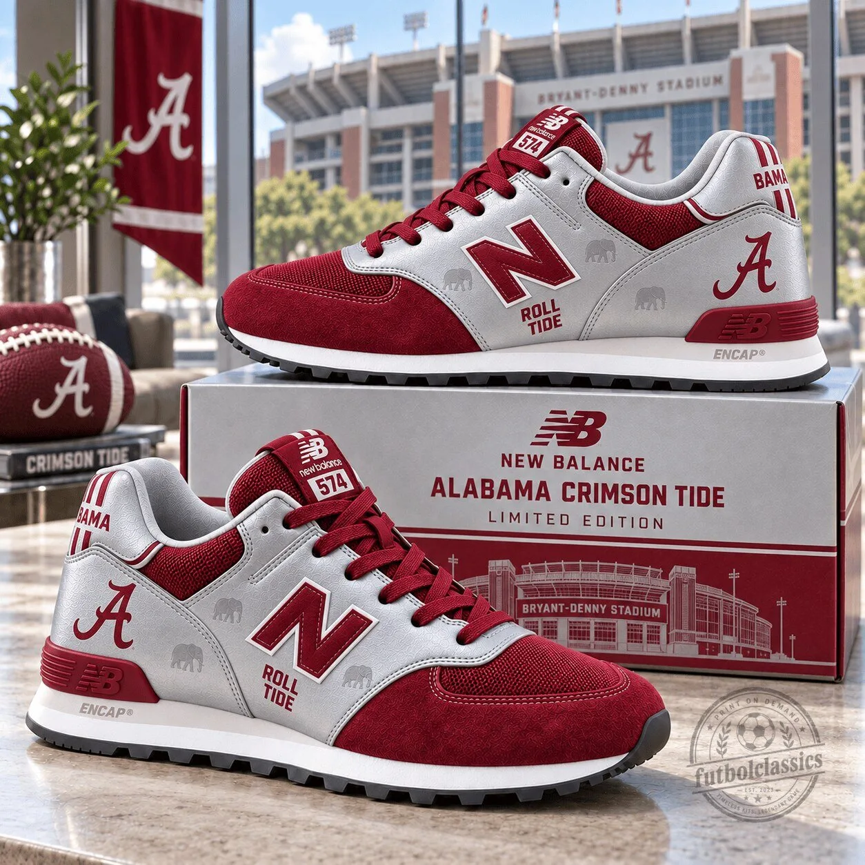 New Balance Alabama Crimson Tide 574 Series Athletic Sneakers