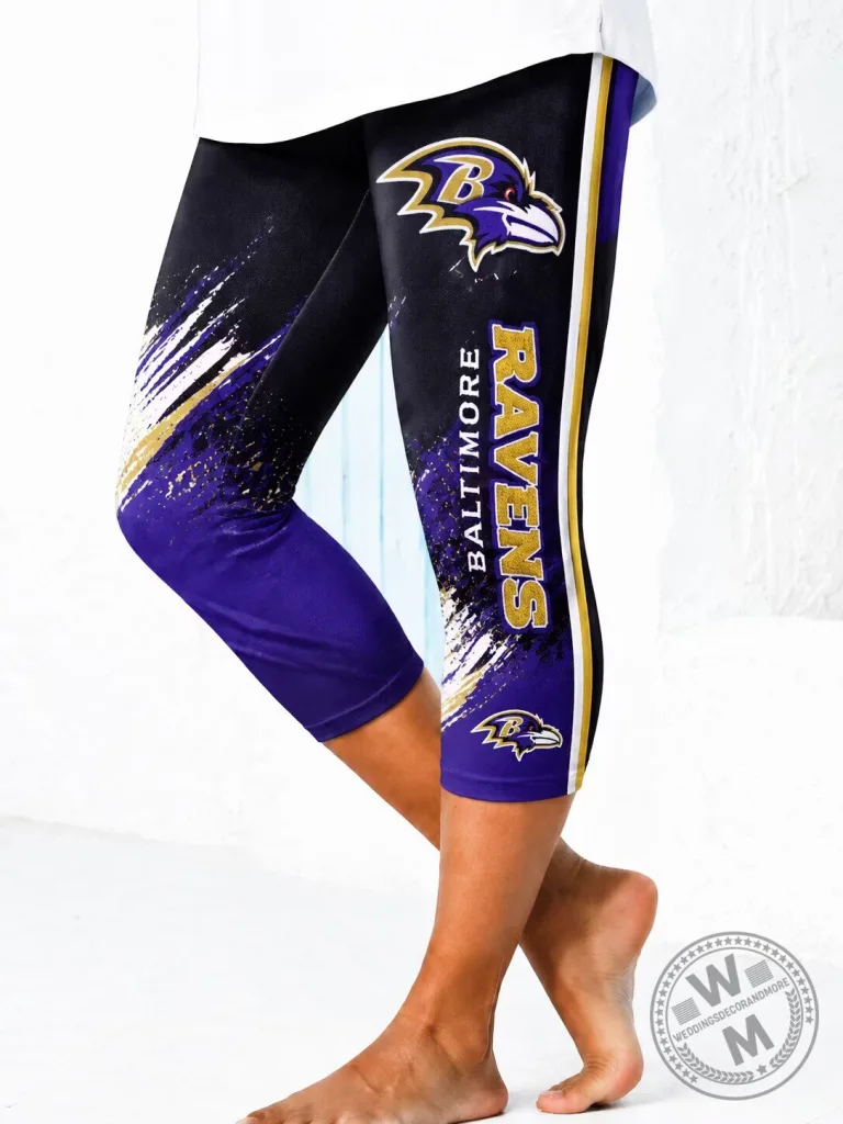 Baltimore Ravens Women's Football Team Capris Leggings 6 Baltimore Ravens Women's Football Team Capris Leggings