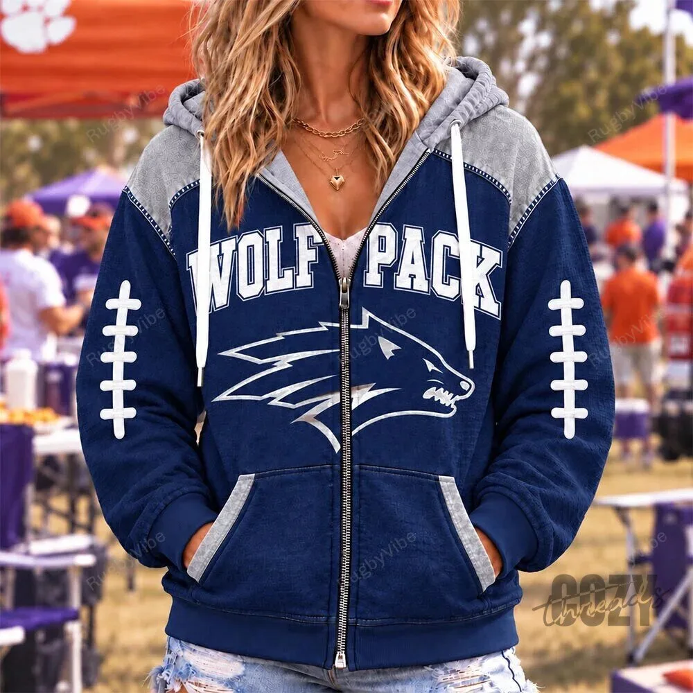 Nevada Wolf Pack Football Team Full Zip Hoodie