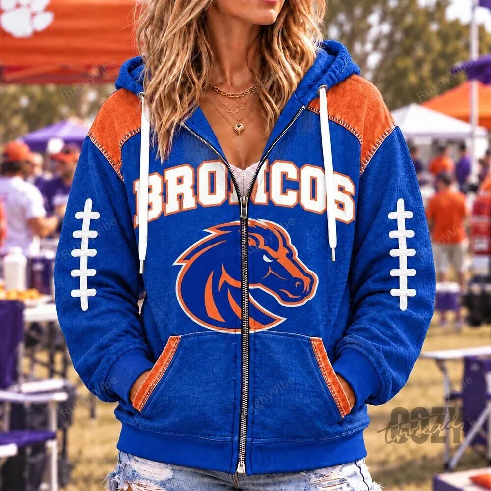 Boise State Broncos Football Team Full-Zip Hoodie