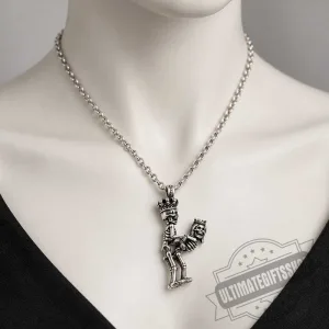 Justin Davis Bow Wow Skeleton Couple Crown Pendant Necklace 3 Justin Davis Bow Wow Skeleton Couple Crown Pendant Necklace