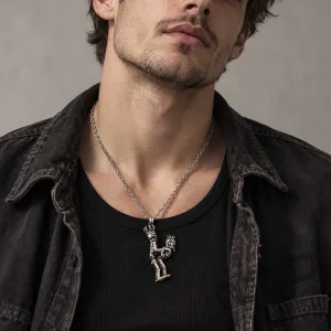 Justin Davis Bow Wow Skeleton Couple Crown Pendant Necklace 4 Justin Davis Bow Wow Skeleton Couple Crown Pendant Necklace