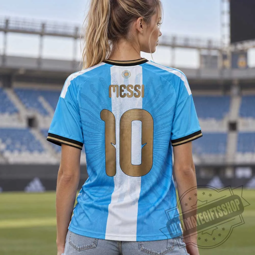 Messi Last Argentina Jersey #10 Commemorative Tribute Soccer Shirt (2) Messi Last Argentina Jersey #10 Commemorative Tribute Soccer Shirt – image 2 of 3