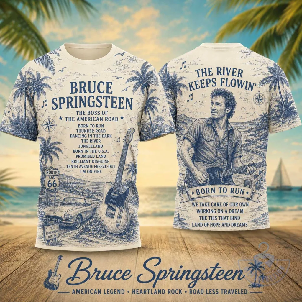 bruce-springsteen-born-to-run-beach-scene-graphic-t-shirt-for-heartland-rock-fans-featured Bruce Springsteen Born to Run Beach Scene Graphic T-Shirt for Heartland Rock Fans