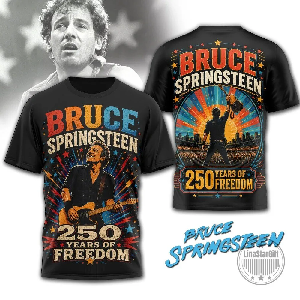 Bruce Springsteen 250 Years of Freedom Retro Patriotic T-Shirt