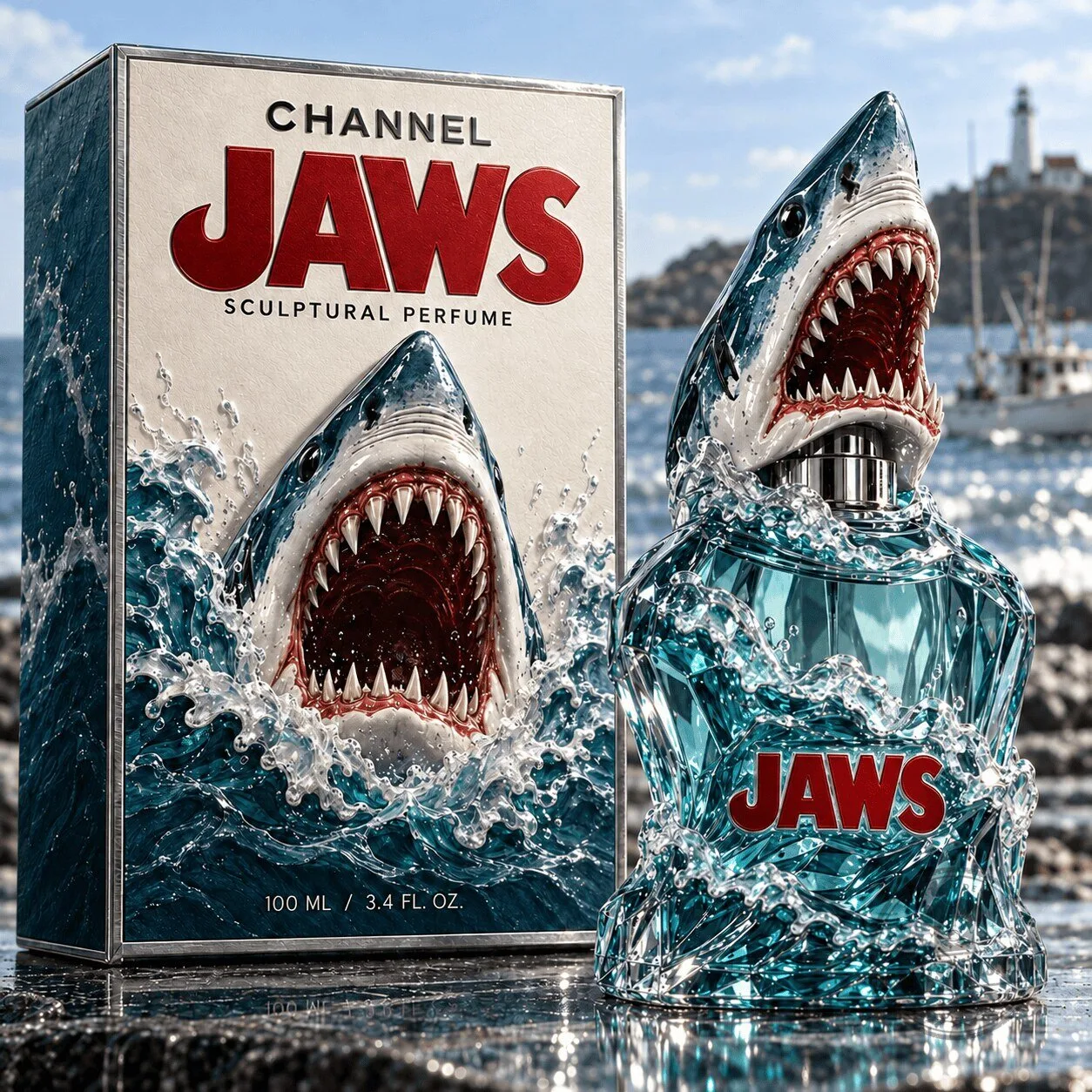 Jaws Movie Sculptural Perfume Bottle, 100ml Eau de Toilette Spray