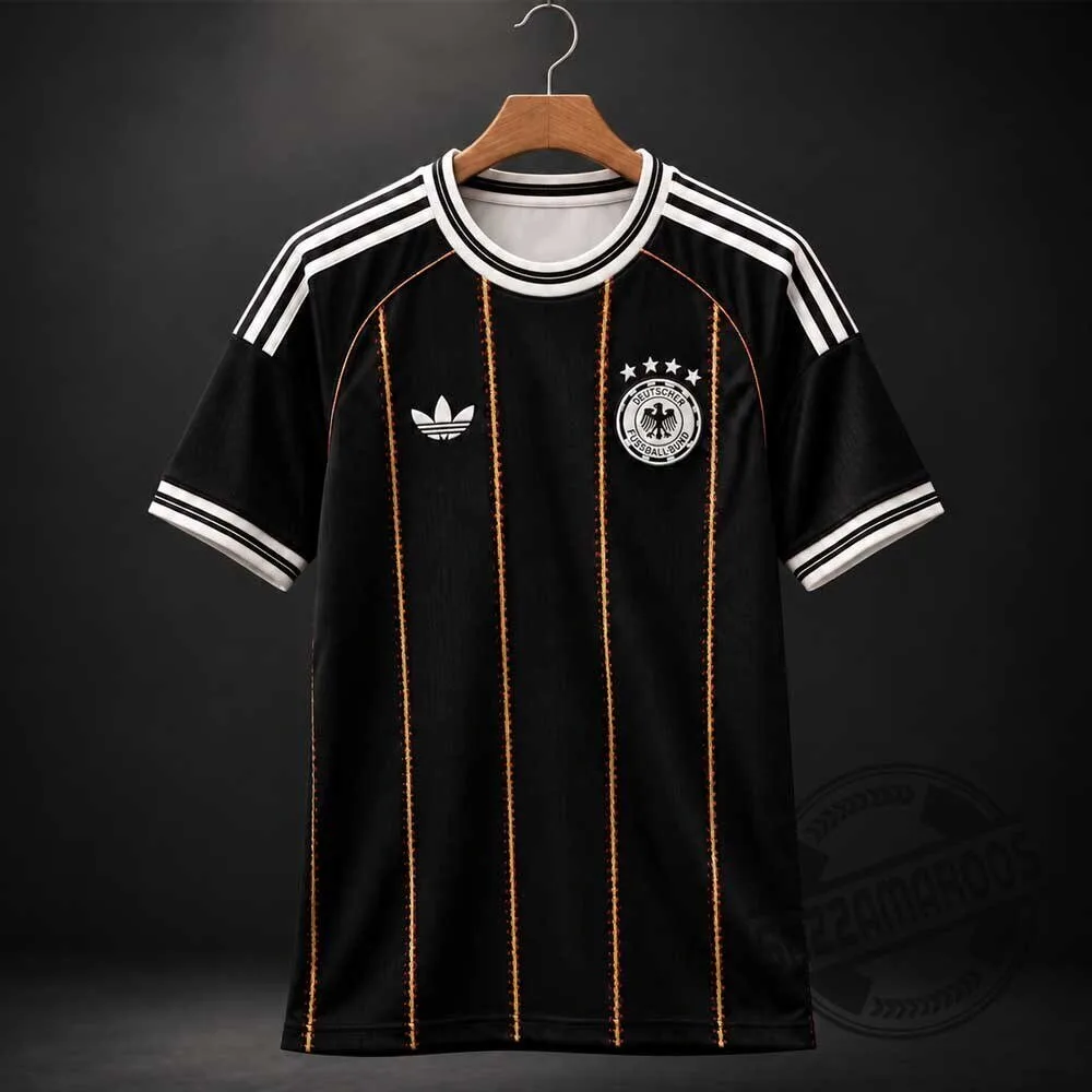 Adidas Germany Farewell Kit 2026/2027 Black Gold Trefoil Soccer Jersey