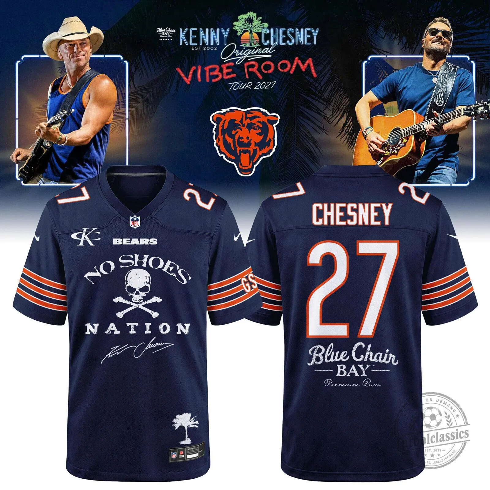 Kenny Chesney Chicago Bears No Shoes Nation Vibe Room Tour 2027 Football Jersey