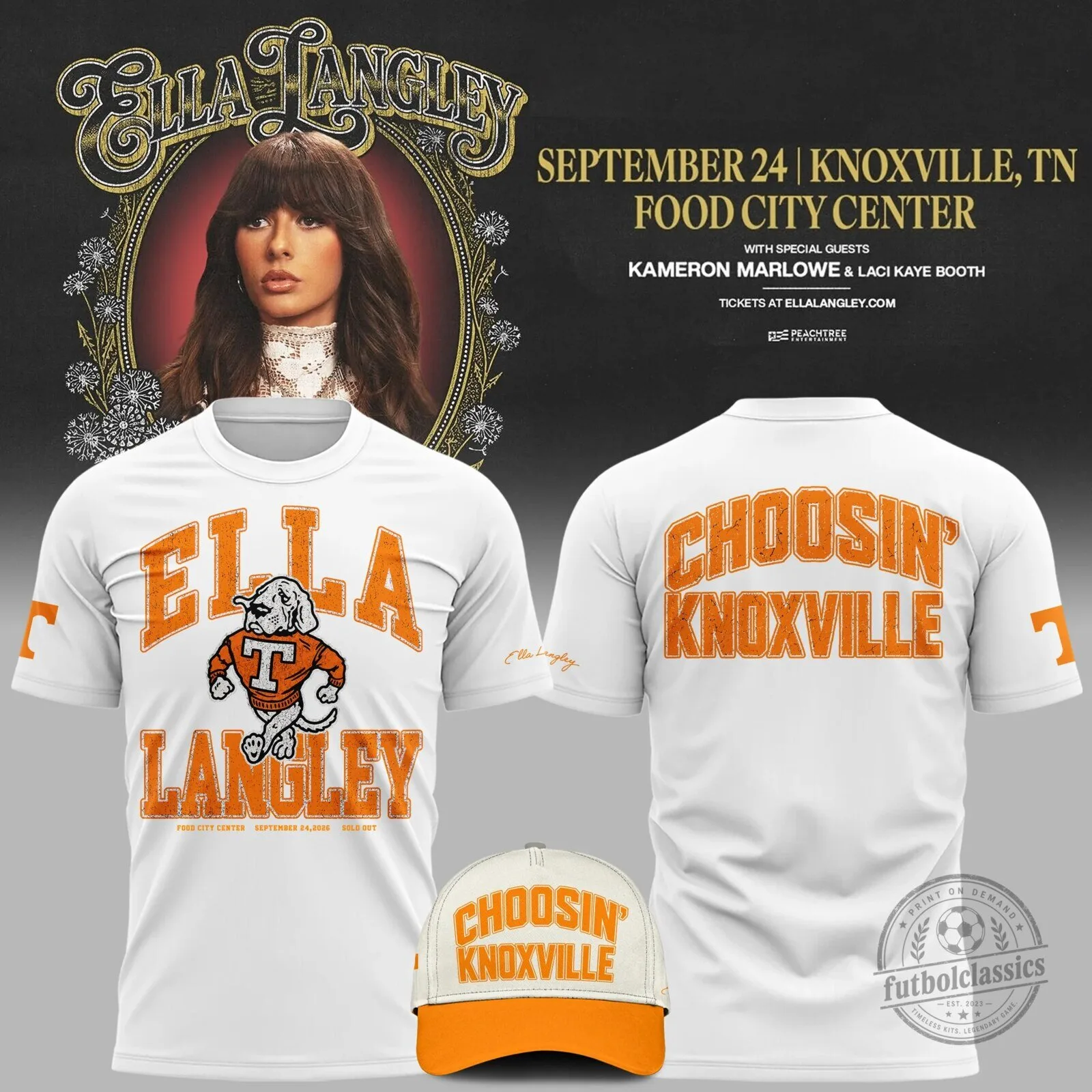 Ella Langley Choosin' Knoxville Tennessee Concert Tour White T-Shirt