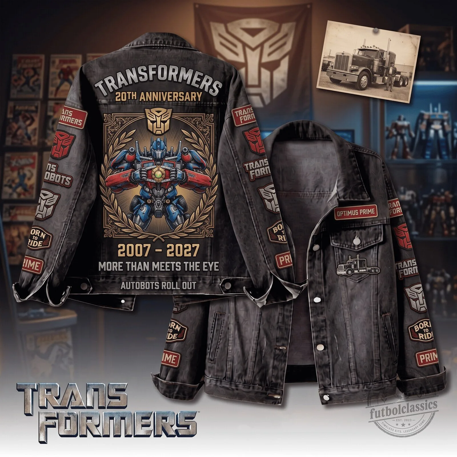 Transformers Optimus Prime 20th Anniversary More Than Meets The Eye Denim Jacket