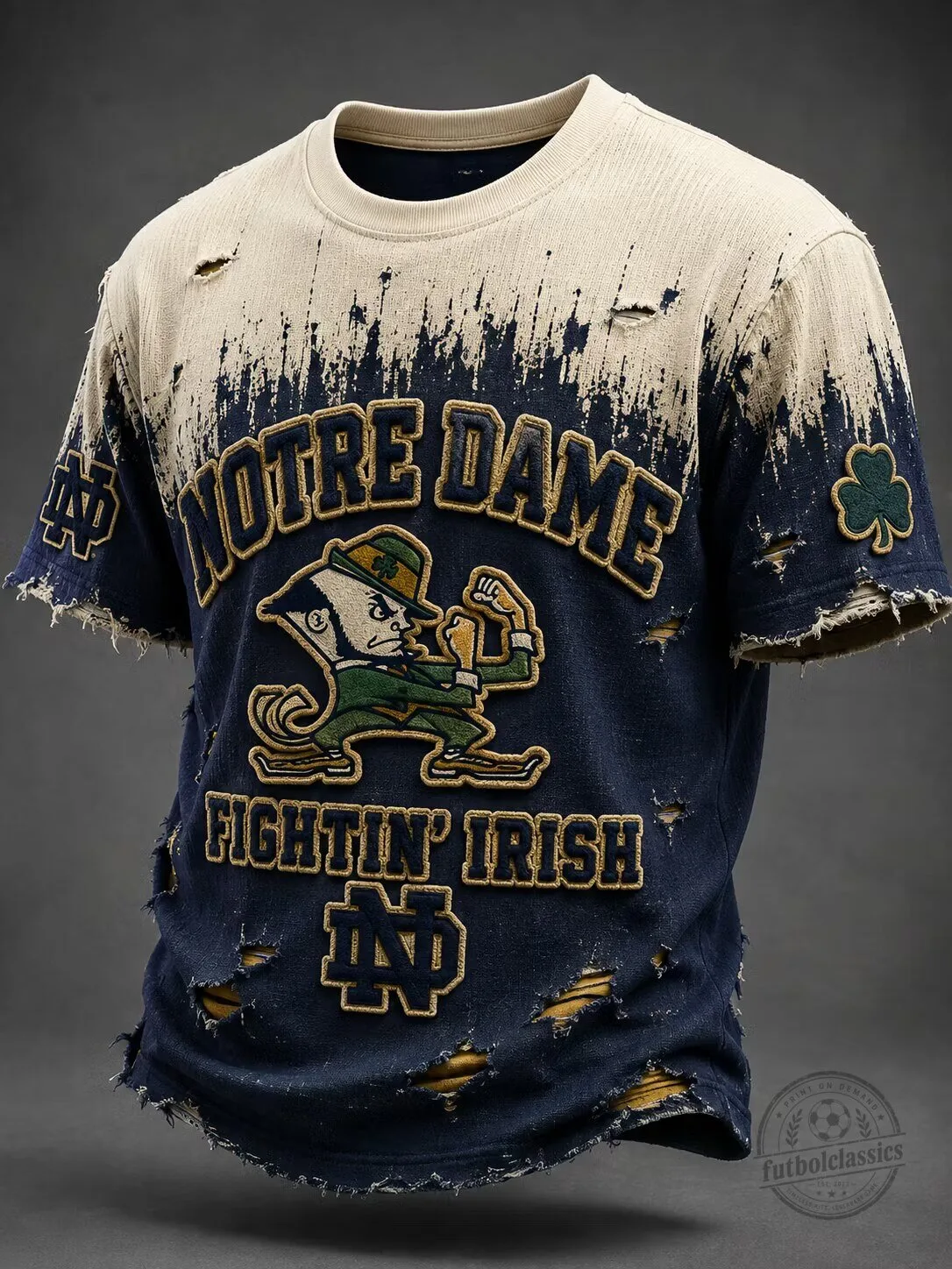 Notre Dame Fighting Irish Distressed Vintage Style T-Shirt