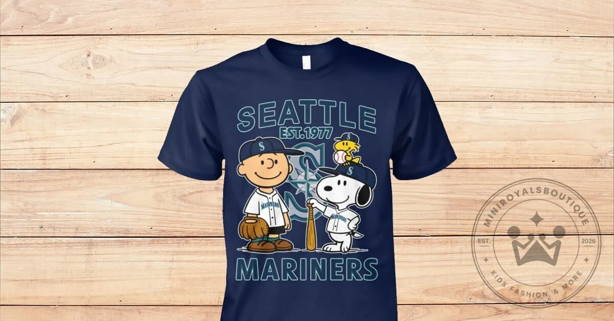 Seattle Mariners Baseball Snoopy Charlie Brown Woodstock T-Shirt