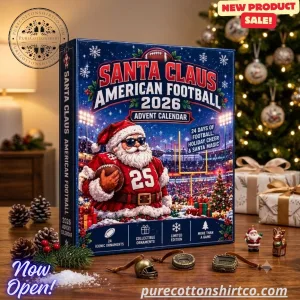 Santa Claus x American Football 2026 Advent Calendar – 24 Days Christmas Ornaments Set 4 Santa Claus x American Football 2026 Advent Calendar