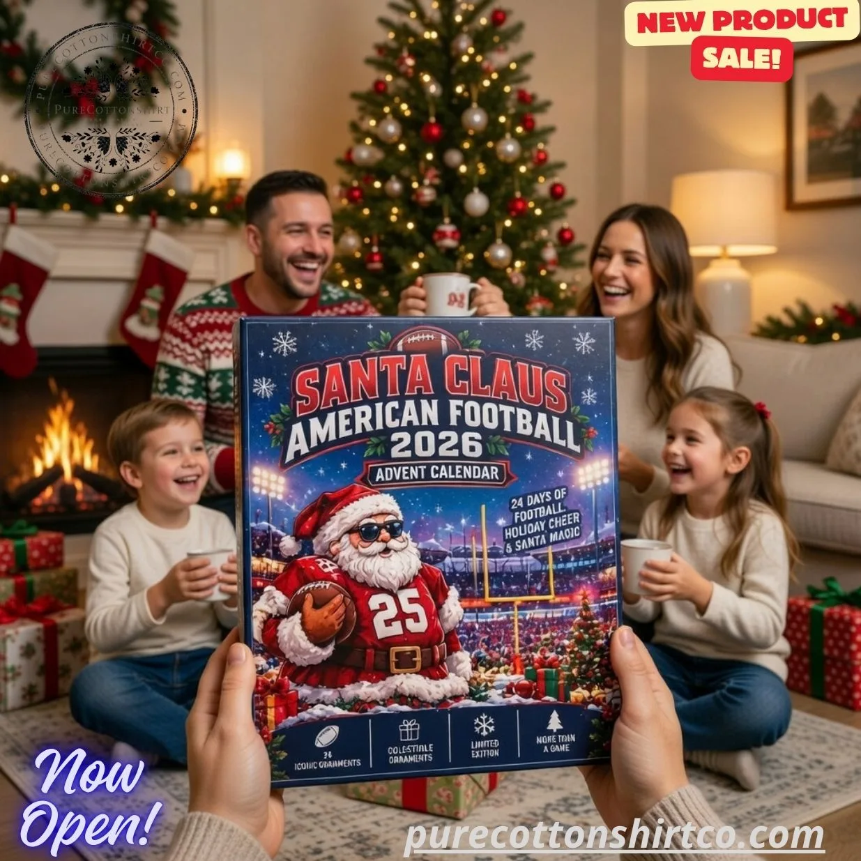 Santa Claus x American Football 2026 Advent Calendar (1) Santa Claus x American Football 2026 Advent Calendar – 24 Days Christmas Ornaments Set — image 2