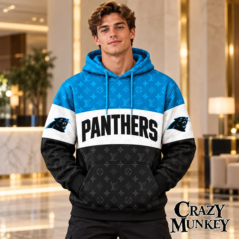 Carolina Panthers LV Luxury Monogram Concept Fan Hoodie | Apparel
