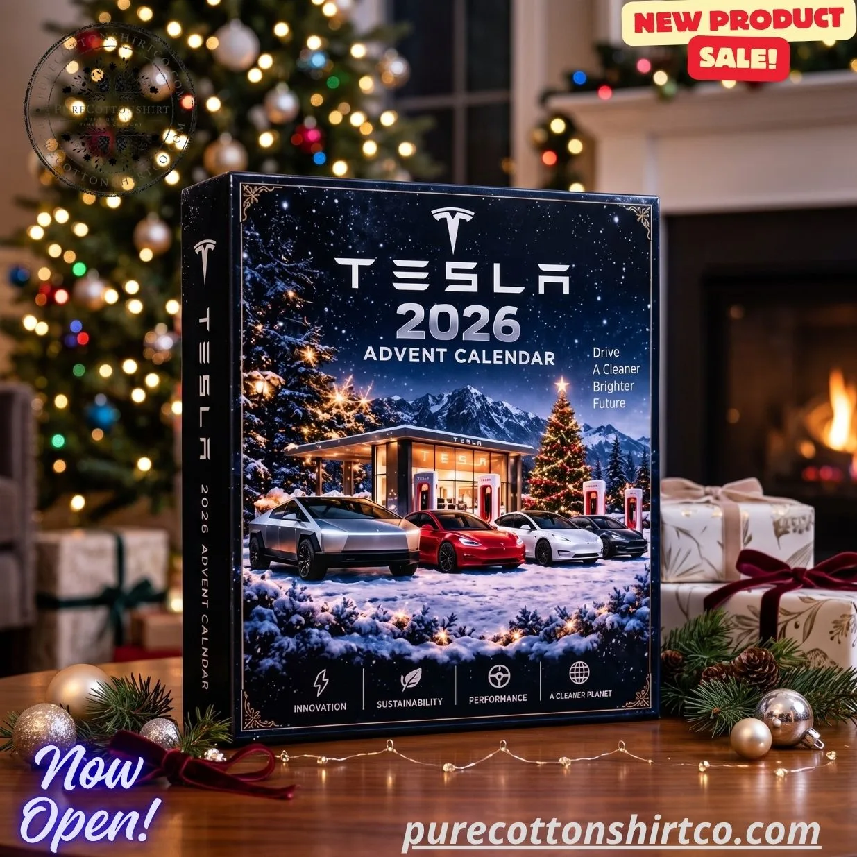 Tesla 2026 Christmas Advent Calendar – 24 Days Cybertruck & Model S 3 X Y Countdown Box