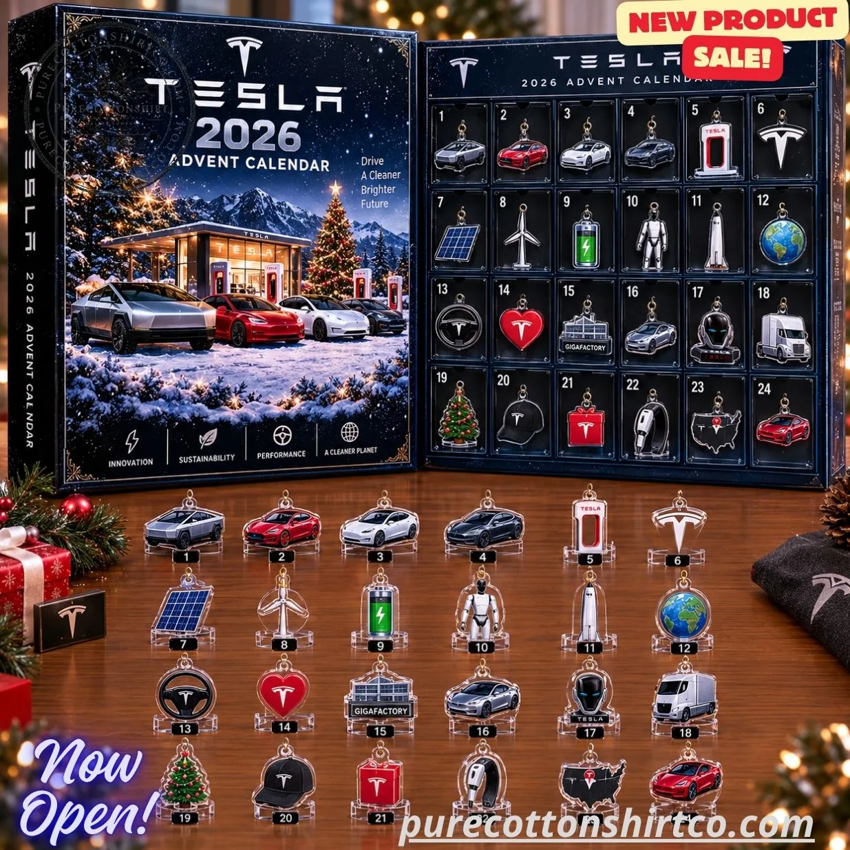 Tesla 2026 Christmas Advent Calendar (3) Tesla 2026 Christmas Advent Calendar – 24 Days Cybertruck & Model S 3 X Y Countdown Box — image 3