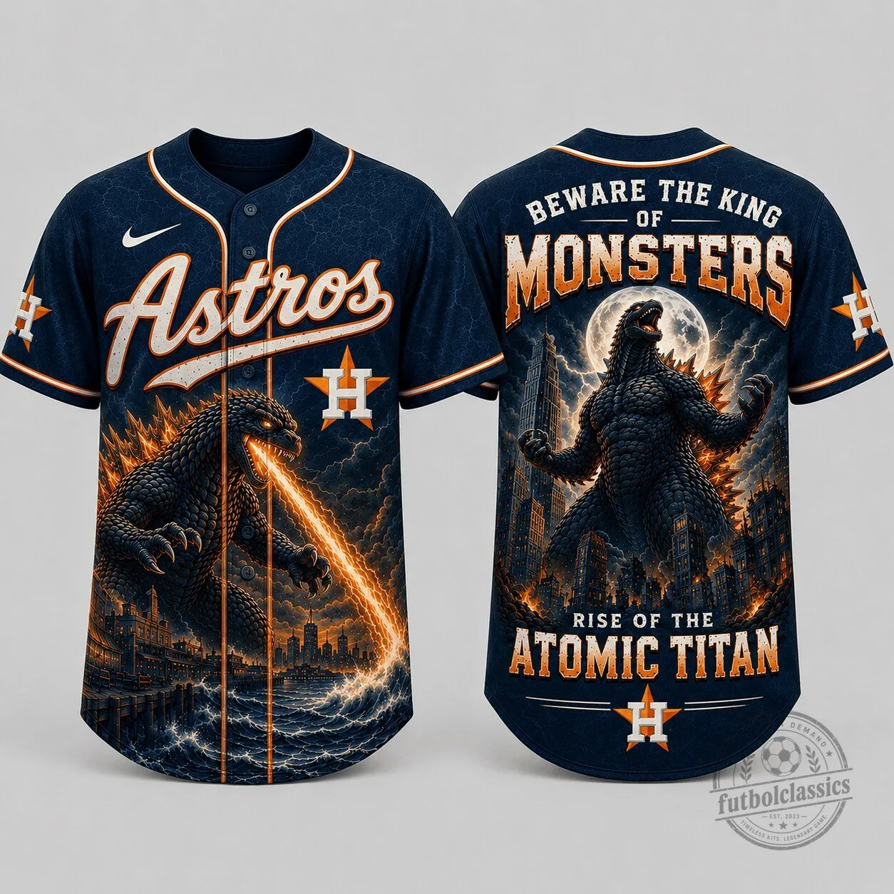 Houston Astros Baseball Jersey King of Monsters Godzilla Atomic Titan