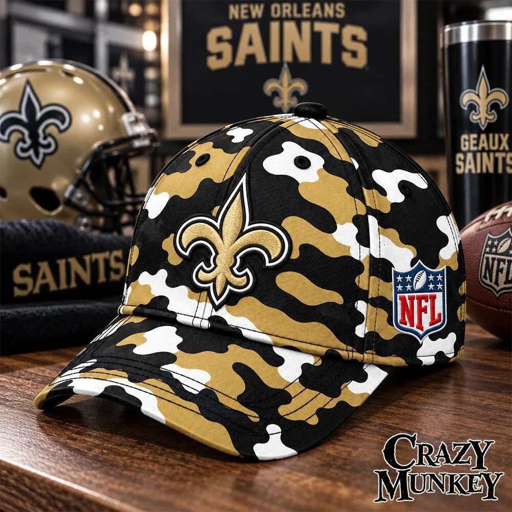 New Orleans Saints Camo Embroidered Concept Fan Baseball Cap | Headwear