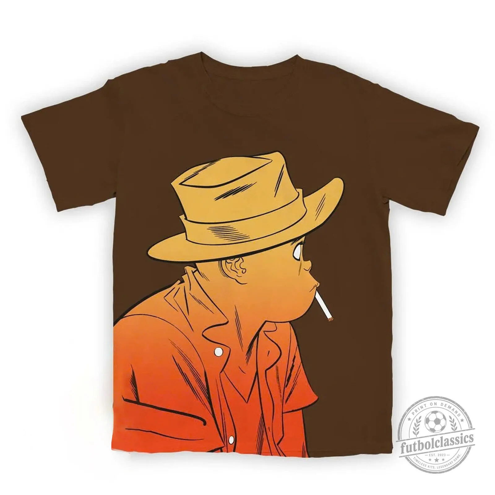 Gorillaz Noodle Smoking Cigarette Graphic Art Brown T-Shirt
