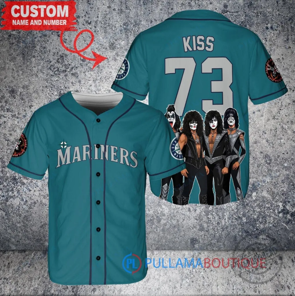 Seattle Mariners Baseball Team KISS Band World Series Custom Baseball Jersey 20 Seattle Mariners Baseball Team KISS Band World Series Custom Baseball Jersey