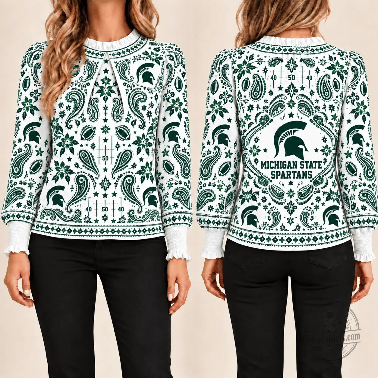 Michigan State Spartans Paisley Long Sleeve Shirt