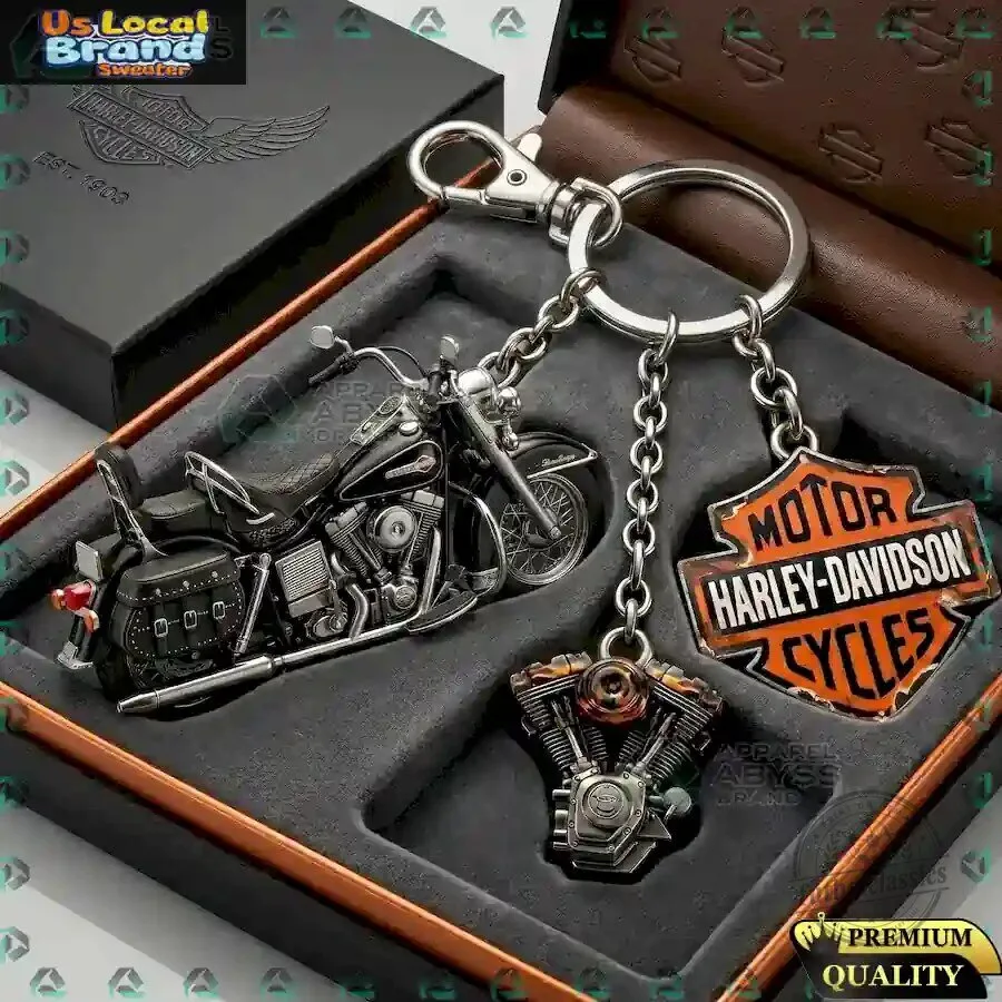 Harley-Davidson Motorcycle Engine Logo Keychain