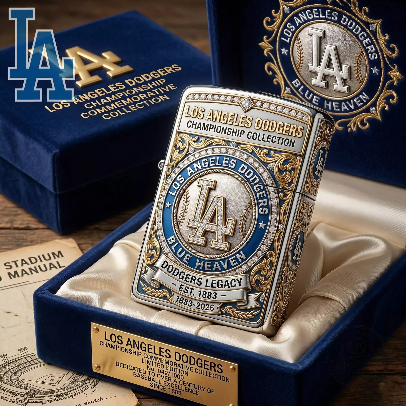 Los Angeles Dodgers Championship Collection Limited Edition Zippo Lighter