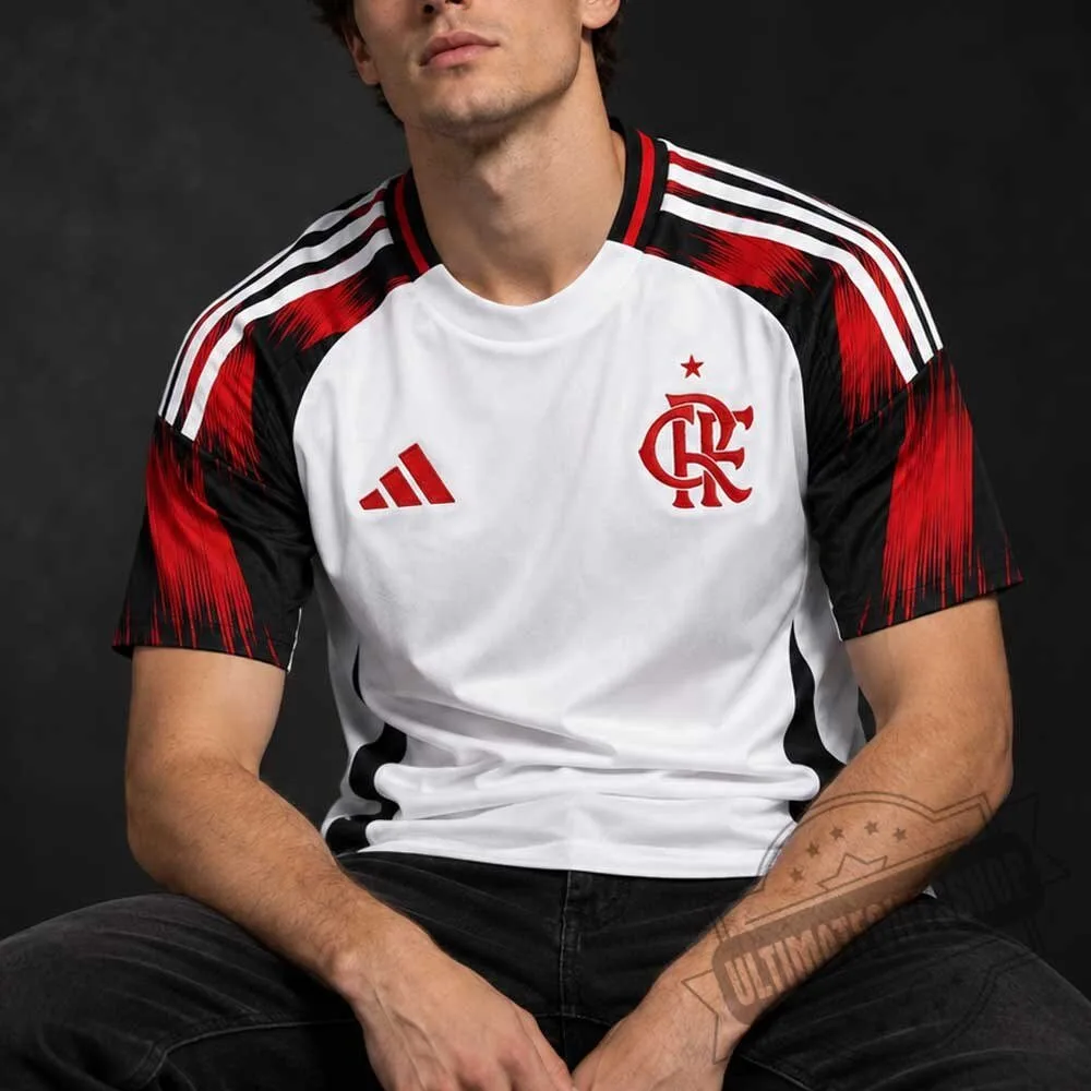CR Flamengo 2024/25 Pre-Match Soccer Jersey White Red Training Shirt 5 CR Flamengo 2024/25 Pre-Match Soccer Jersey White Red Training Shirt