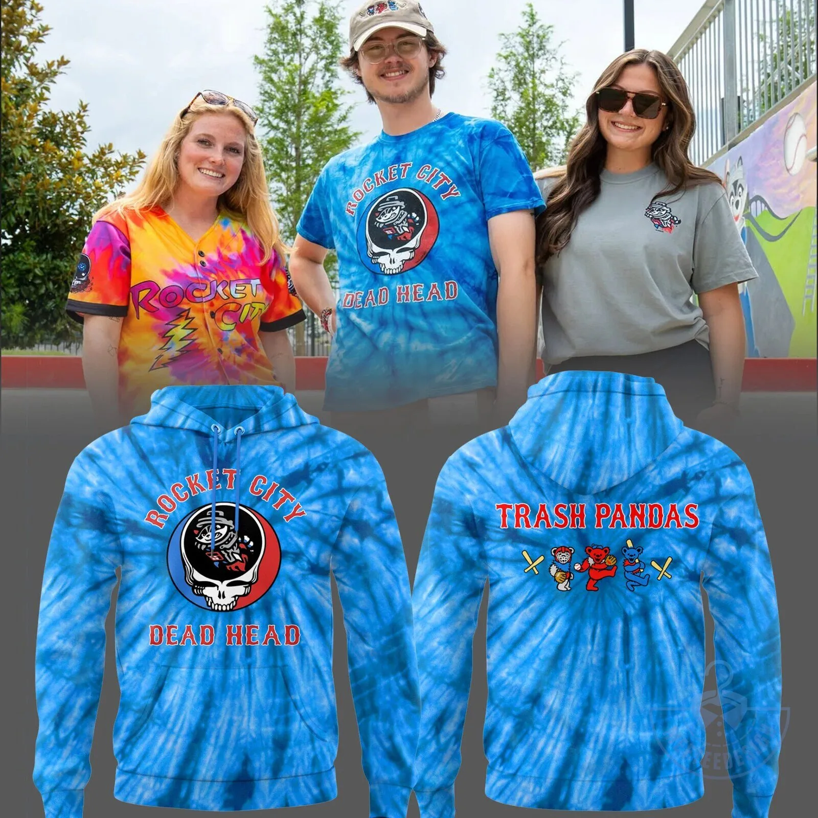 Trash Pandas Grateful Dead Night Rocket City Baseball Hoodie
