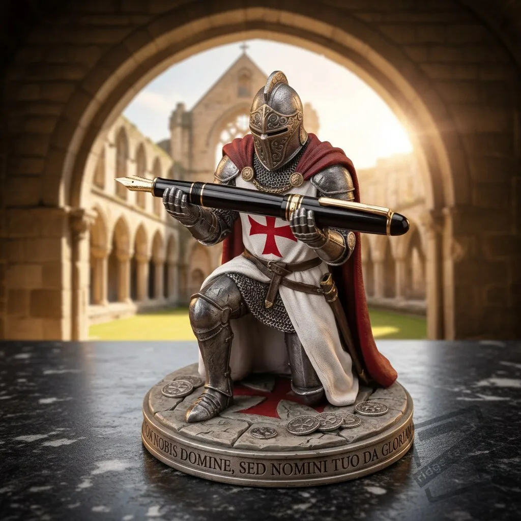 Medieval Crusader Templar Knight Pen Holder Desk Ornament 3 Medieval Crusader Templar Knight Pen Holder Desk Ornament product view