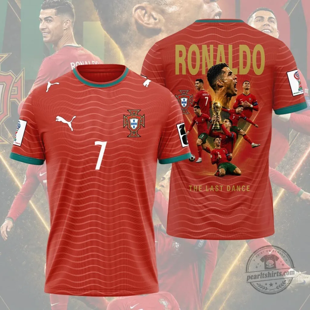 Portugal National Football Team Cristiano Ronaldo Number 7 Red Jersey