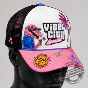 Vice City Leonida Trucker Hat Pink Alligator Hat 4 Vice City Leonida Trucker Hat Pink Alligator Hat