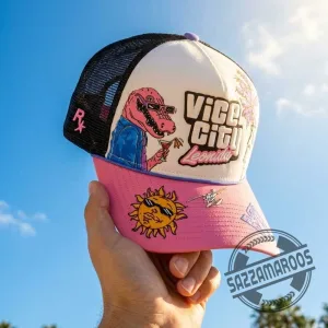 Vice City Leonida Trucker Hat Pink Alligator Hat 5 Vice City Leonida Trucker Hat Pink Alligator Hat