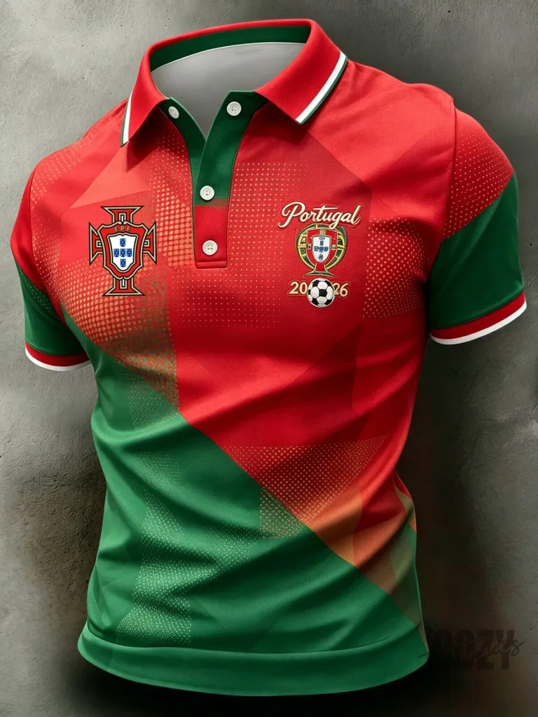 Portugal Football Match Support Polo Shirt for Men