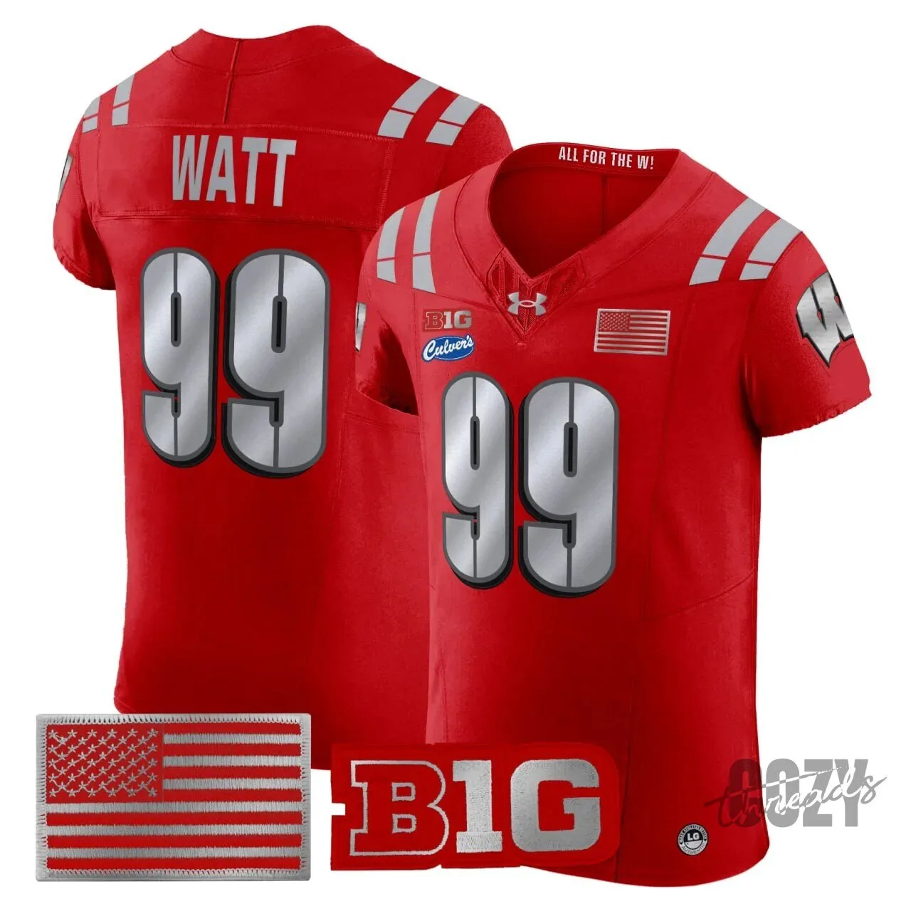 Wisconsin Badgers Football Jersey featuring J.J. Watt at Lambeau Field