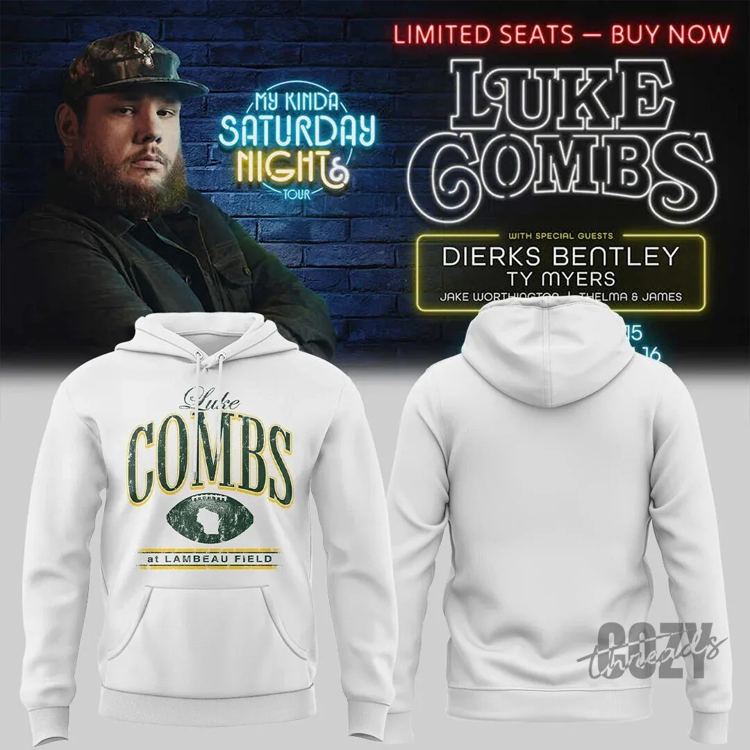 Luke Combs My Kinda Saturday Night Tour Lambeau Field Concert Hoodie