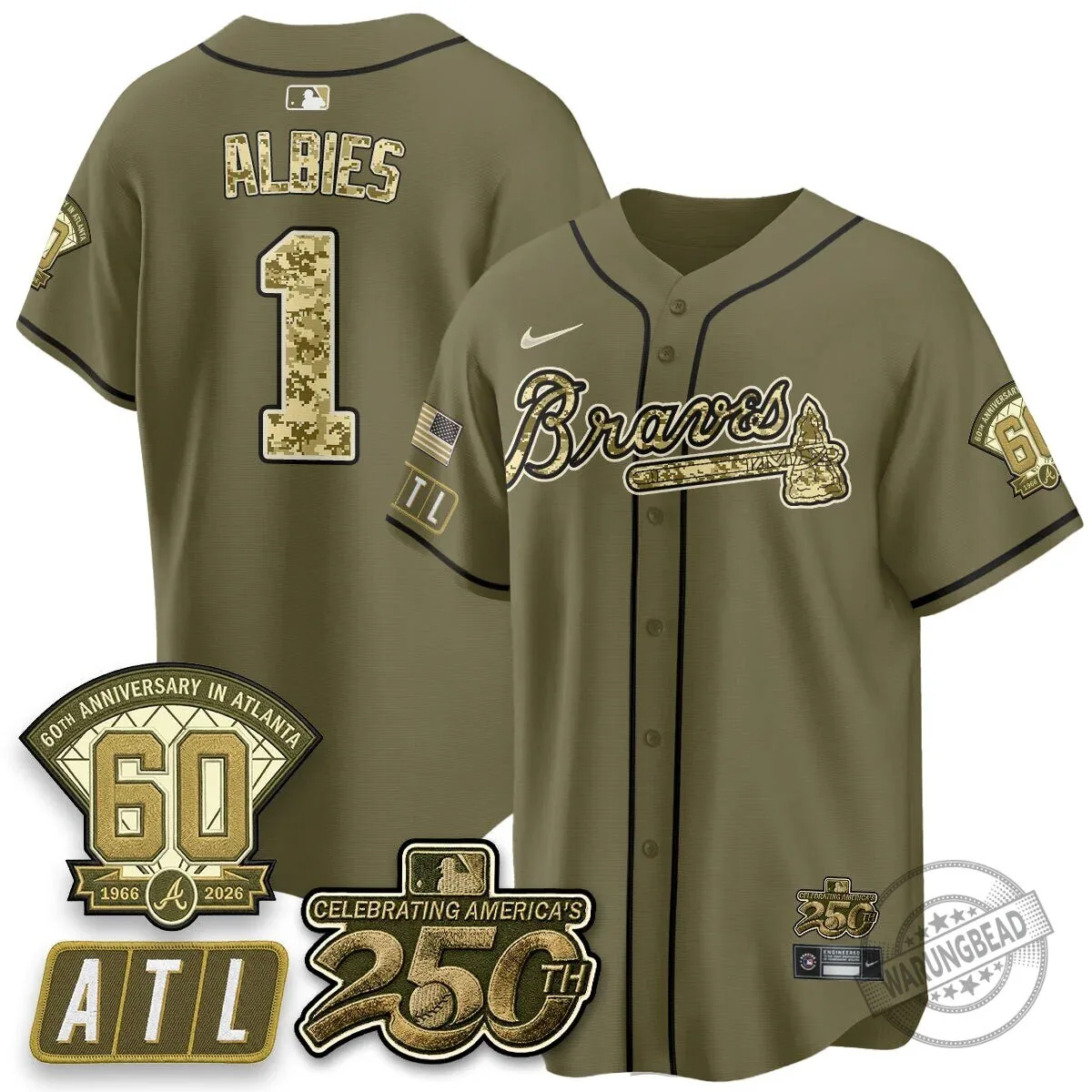 Atlanta Braves Ozzie Albies Salute to Service Baseball Jersey