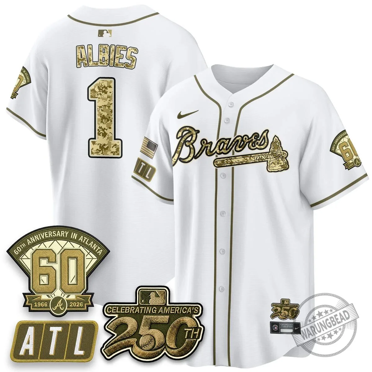 Atlanta Braves Ozzie Albies Salute to Service Baseball Jersey 40 Atlanta Braves Ozzie Albies Salute to Service Baseball Jersey