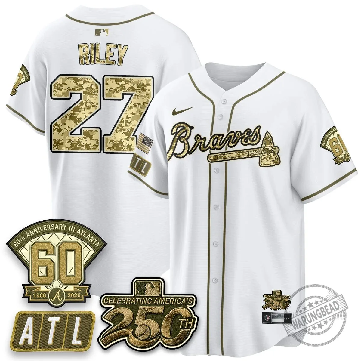 Atlanta Braves Ozzie Albies Salute to Service Baseball Jersey 42 Atlanta Braves Ozzie Albies Salute to Service Baseball Jersey