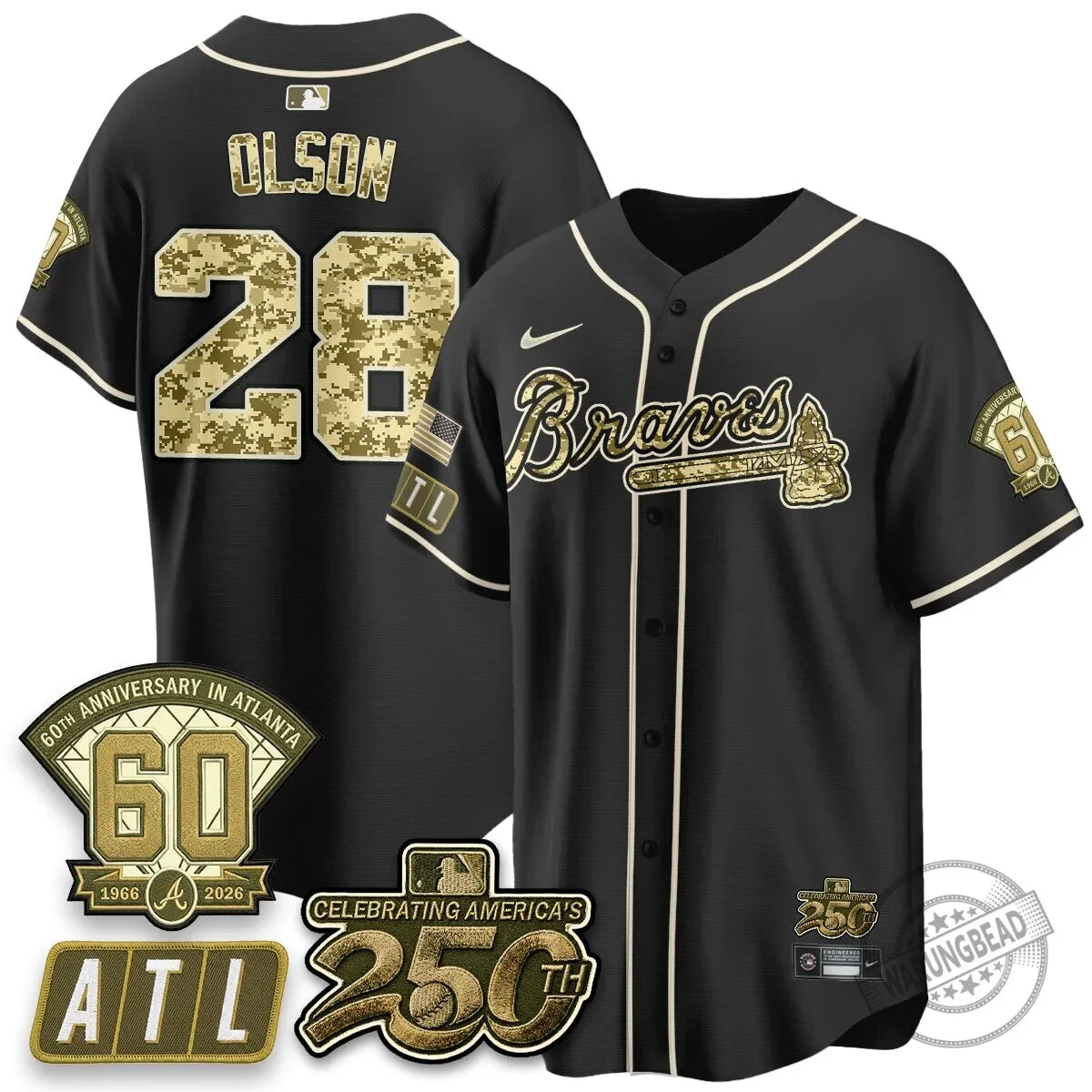Atlanta Braves Ozzie Albies Salute to Service Baseball Jersey 49 Atlanta Braves Ozzie Albies Salute to Service Baseball Jersey